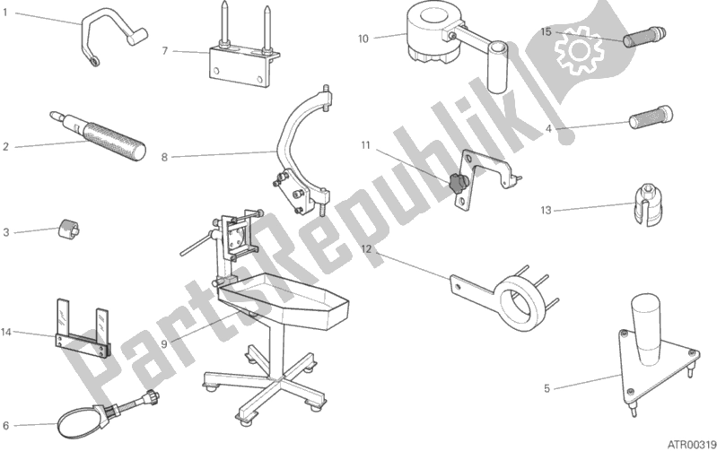 All parts for the 001 - Workshop Service Tools of the Ducati Multistrada 1200 S ABS USA 2016